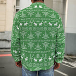 Christmas Pot Leaf Pattern Print Men's Shirt Jacket