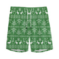 Christmas Pot Leaf Pattern Print Men's Athletic Shorts