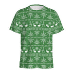 Christmas Pot Leaf Pattern Print Men's Sports T-Shirt