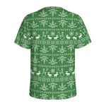 Christmas Pot Leaf Pattern Print Men's Sports T-Shirt