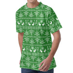 Christmas Pot Leaf Pattern Print Men's Velvet T-Shirt