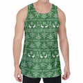 Christmas Pot Leaf Pattern Print Men's Velvet Tank Top
