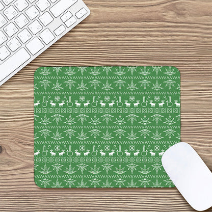 Christmas Pot Leaf Pattern Print Mouse Pad
