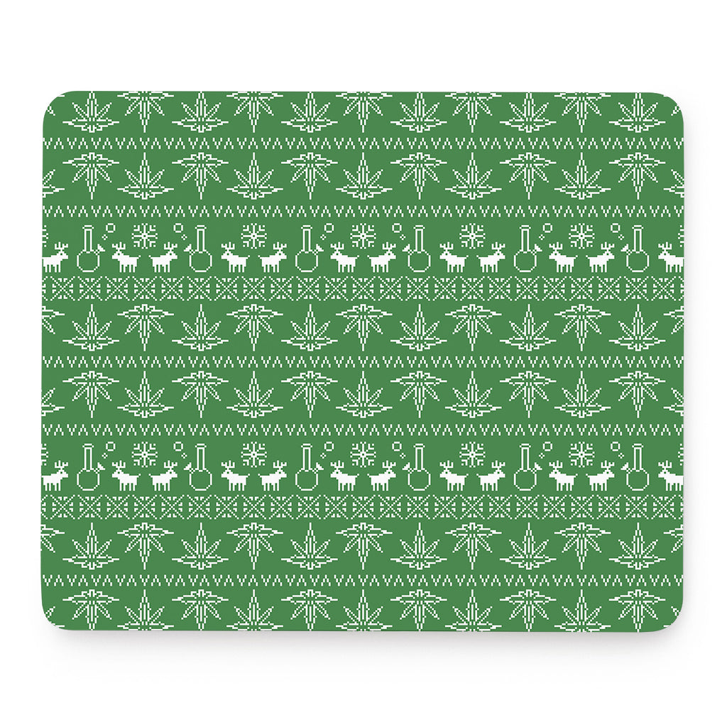 Christmas Pot Leaf Pattern Print Mouse Pad