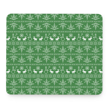 Christmas Pot Leaf Pattern Print Mouse Pad