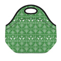 Christmas Pot Leaf Pattern Print Neoprene Lunch Bag
