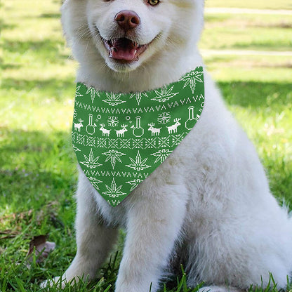 Christmas Pot Leaf Pattern Print Over The Collar Dog Bandana