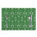 Christmas Pot Leaf Pattern Print Placemat