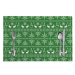 Christmas Pot Leaf Pattern Print Placemat