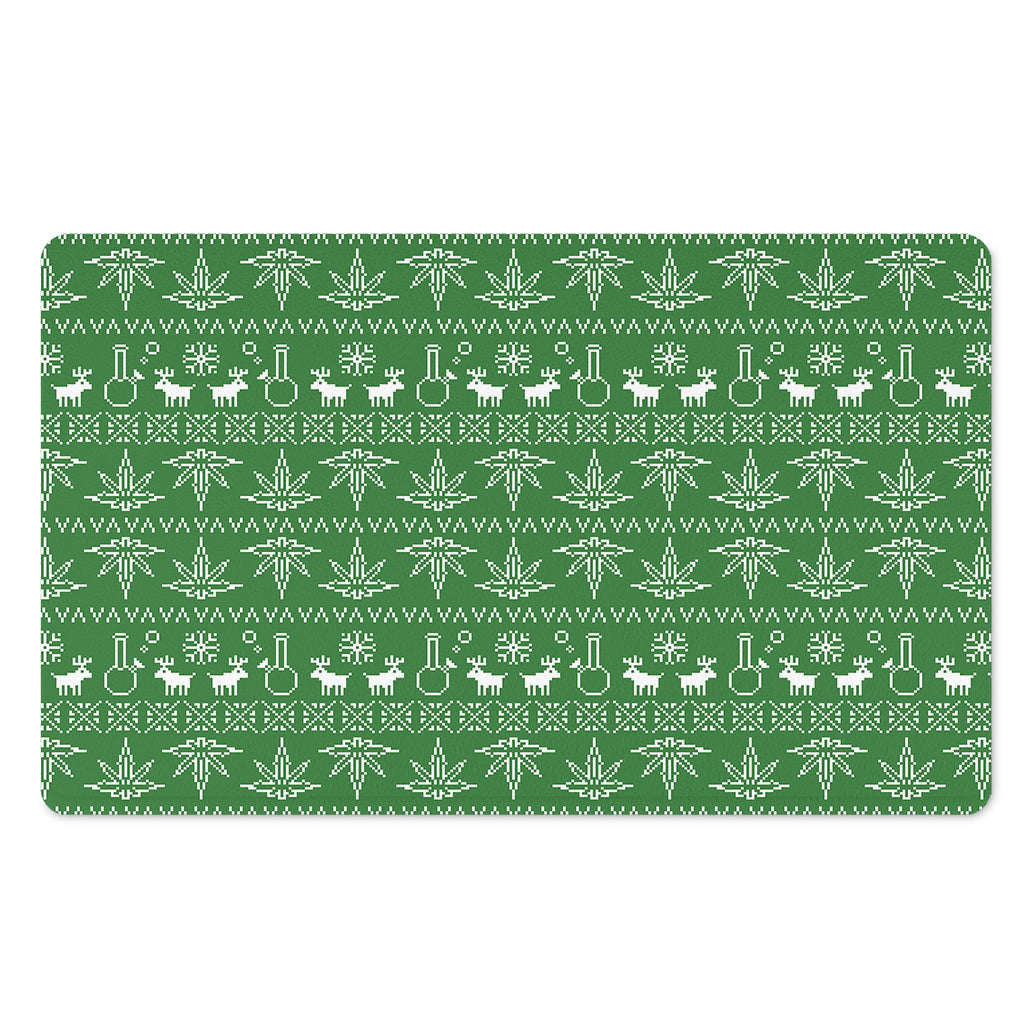 Christmas Pot Leaf Pattern Print Polyester Doormat