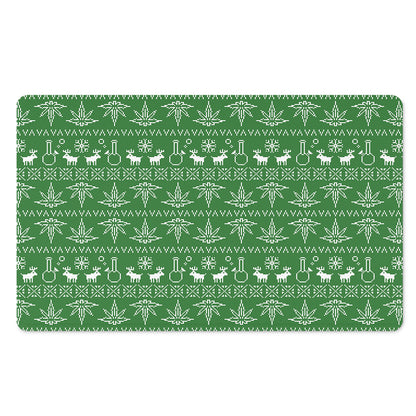 Christmas Pot Leaf Pattern Print Polyester Doormat