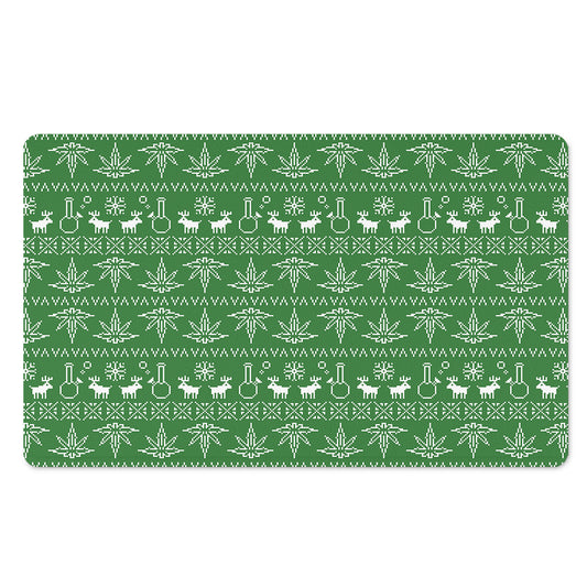 Christmas Pot Leaf Pattern Print Polyester Doormat