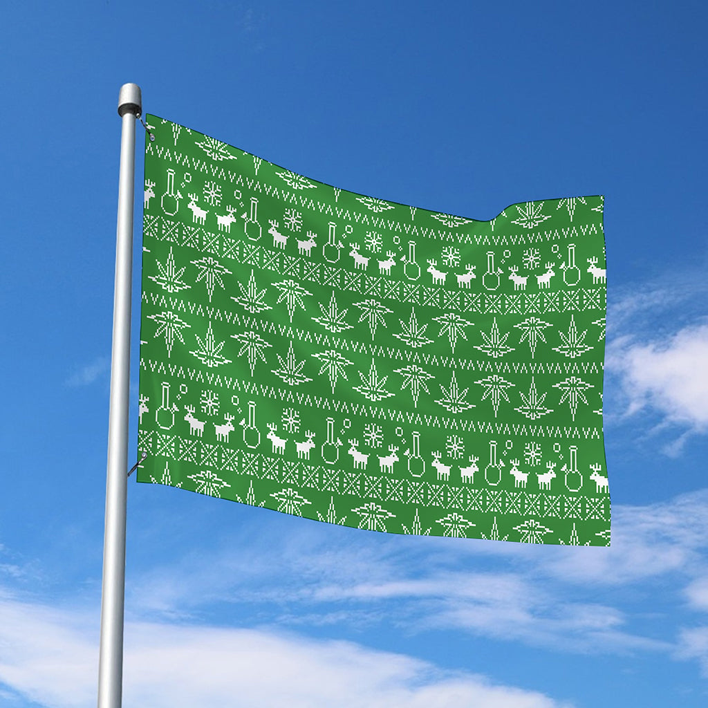 Christmas Pot Leaf Pattern Print Polyester Flag
