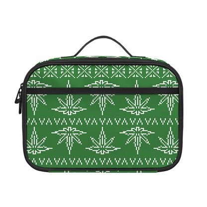 Christmas Pot Leaf Pattern Print Portable Lunch Bag