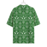 Christmas Pot Leaf Pattern Print Rayon Hawaiian Shirt