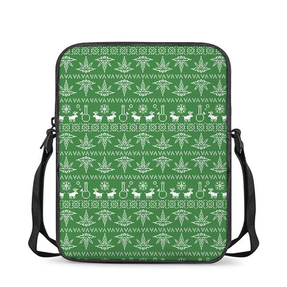 Christmas Pot Leaf Pattern Print Rectangular Crossbody Bag