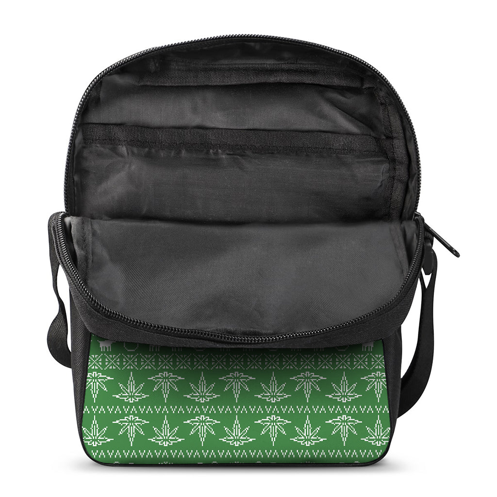 Christmas Pot Leaf Pattern Print Rectangular Crossbody Bag