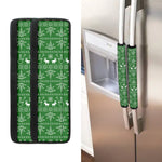 Christmas Pot Leaf Pattern Print Refrigerator Handle Covers