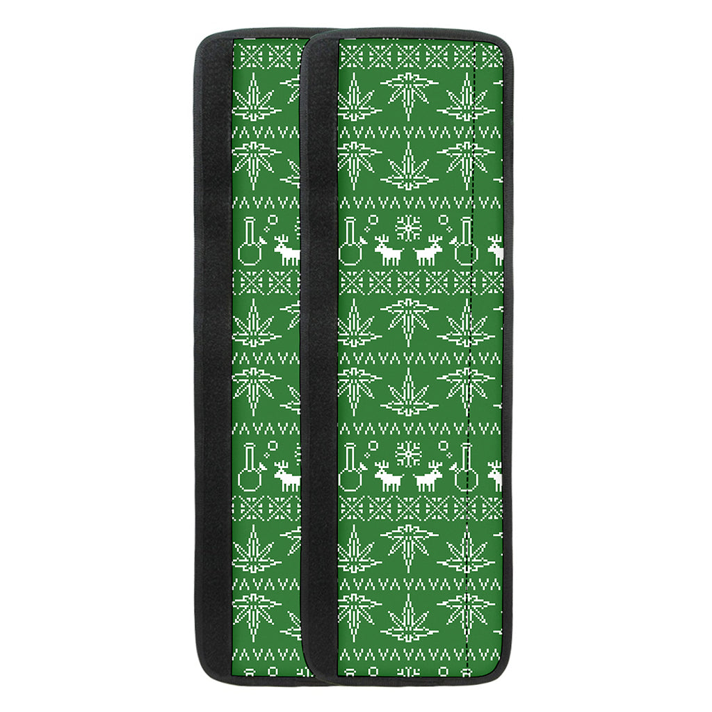 Christmas Pot Leaf Pattern Print Refrigerator Handle Covers