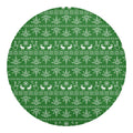 Christmas Pot Leaf Pattern Print Round Blanket