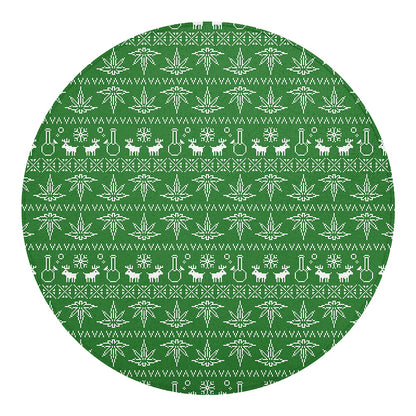 Christmas Pot Leaf Pattern Print Round Blanket