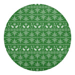 Christmas Pot Leaf Pattern Print Round Blanket
