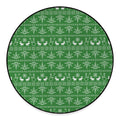 Christmas Pot Leaf Pattern Print Round Floor Mat
