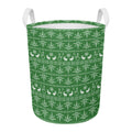 Christmas Pot Leaf Pattern Print Round Laundry Basket