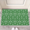 Christmas Pot Leaf Pattern Print Rubber Doormat