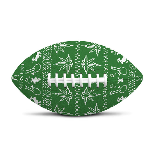 Christmas Pot Leaf Pattern Print Rugby Ball