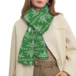 Christmas Pot Leaf Pattern Print Scarf