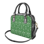 Christmas Pot Leaf Pattern Print Shoulder Handbag