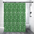 Christmas Pot Leaf Pattern Print Shower Curtain