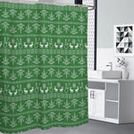 Christmas Pot Leaf Pattern Print Shower Curtain