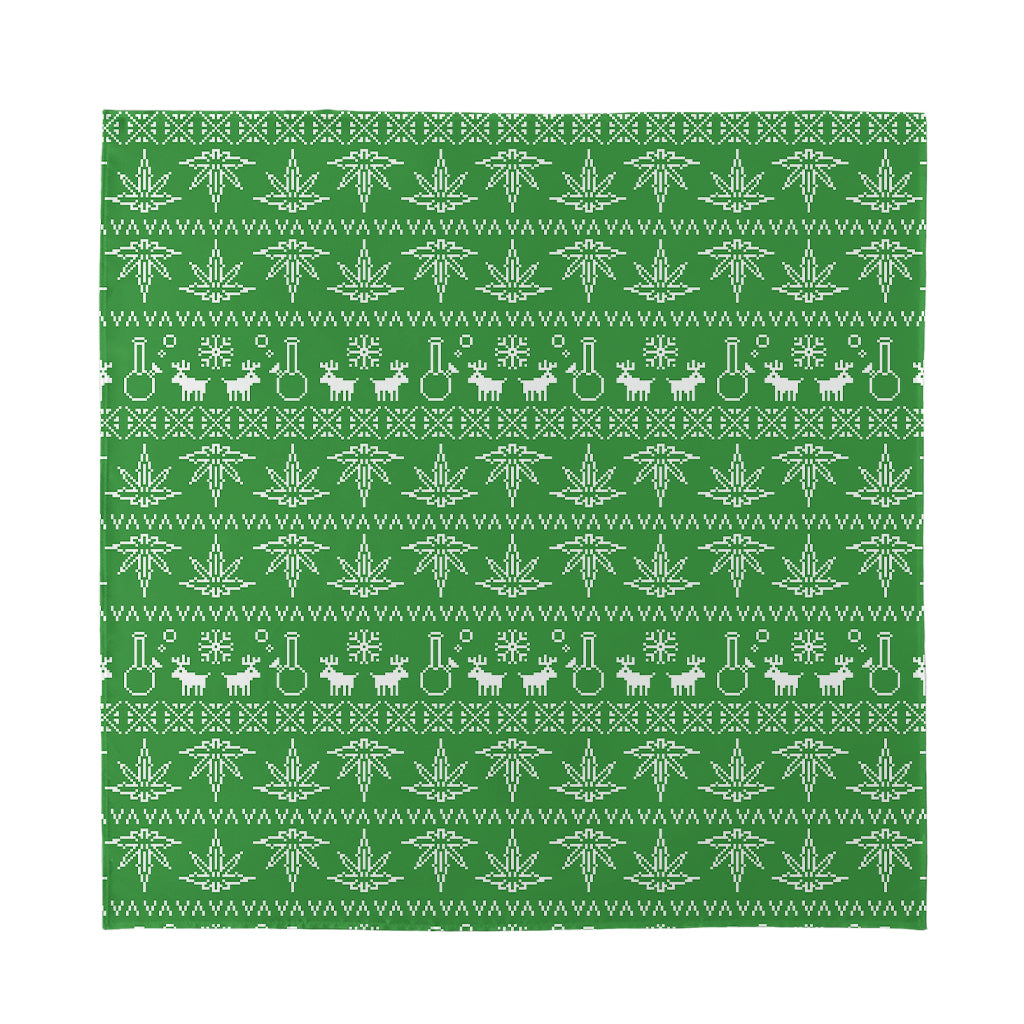 Christmas Pot Leaf Pattern Print Silk Bandana