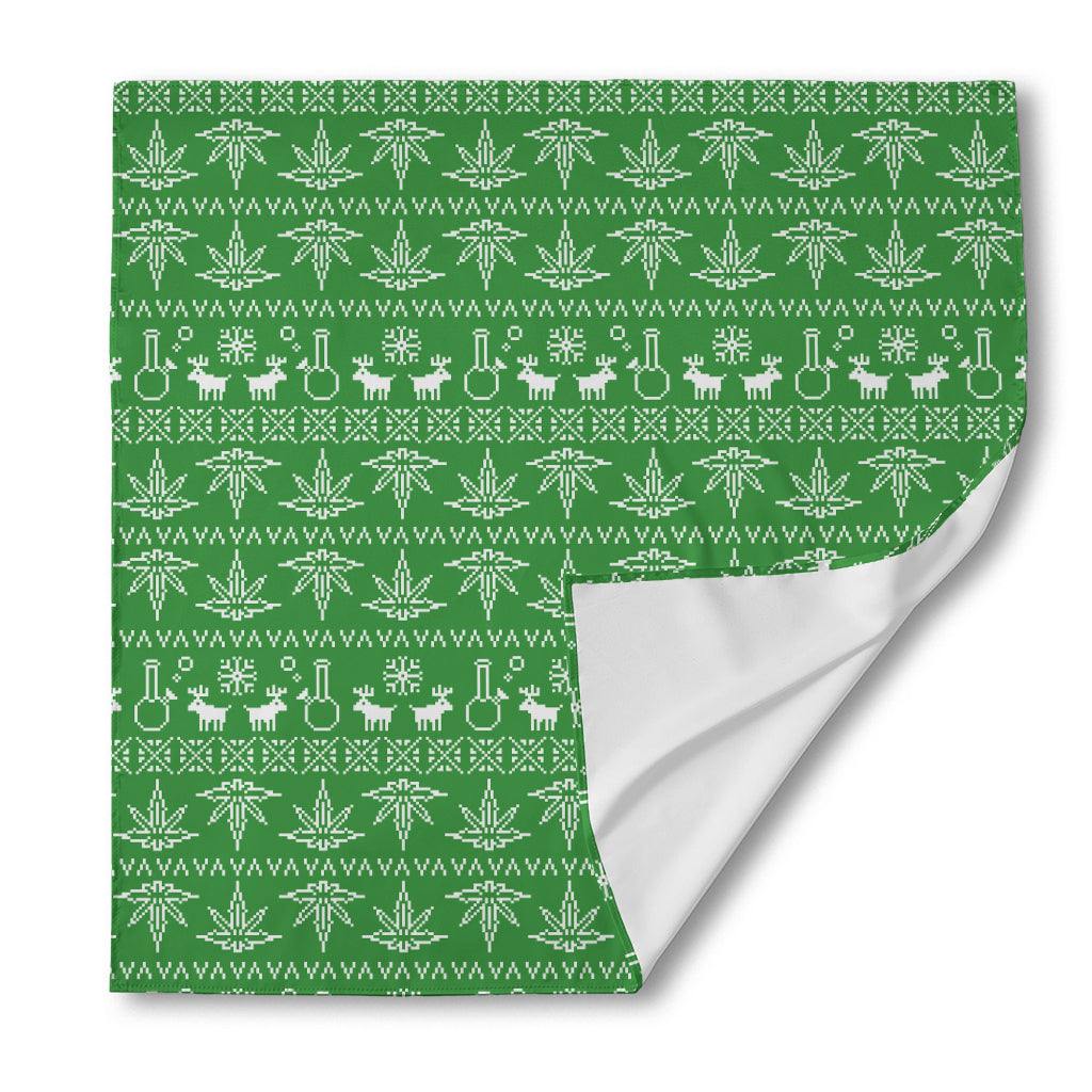 Christmas Pot Leaf Pattern Print Silk Bandana