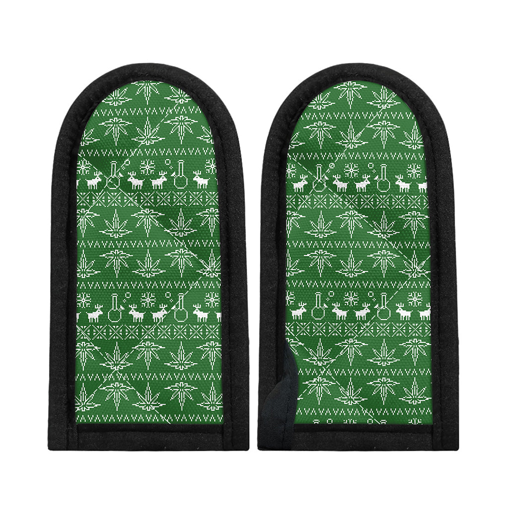 Christmas Pot Leaf Pattern Print Skillet Handle Cover
