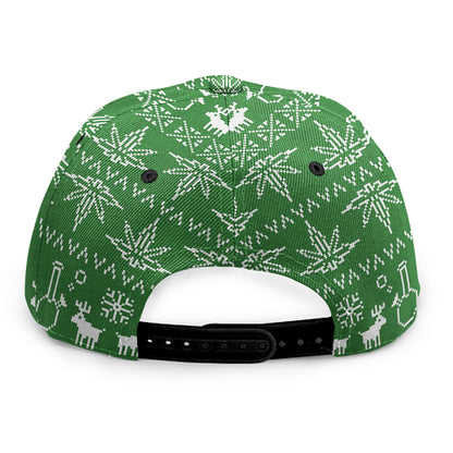 Christmas Pot Leaf Pattern Print Snapback Cap