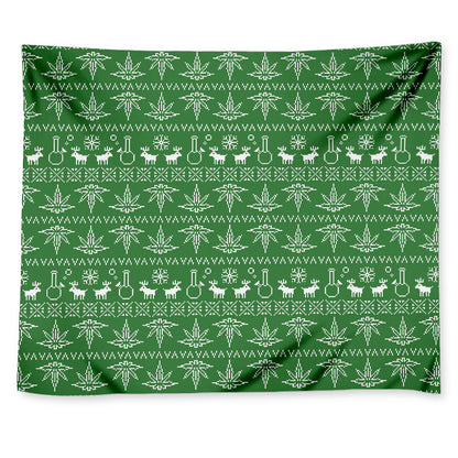 Christmas Pot Leaf Pattern Print Tapestry