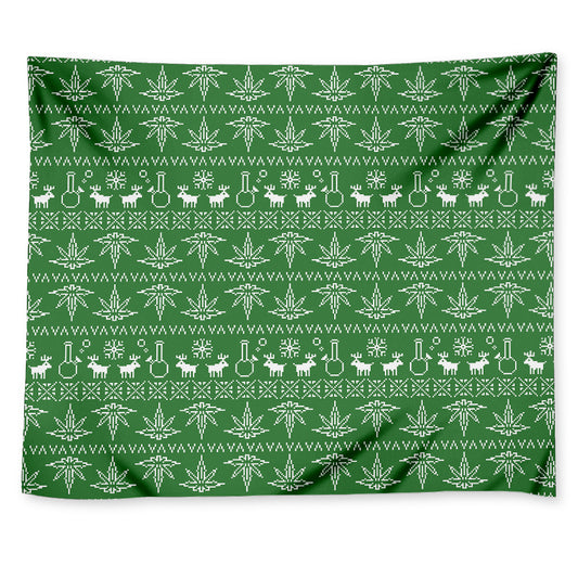 Christmas Pot Leaf Pattern Print Tapestry