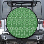 Christmas Pot Leaf Pattern Print Tire Cover