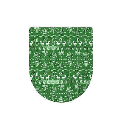 Christmas Pot Leaf Pattern Print Toilet Lid Cover