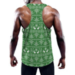 Christmas Pot Leaf Pattern Print Training Tank Top