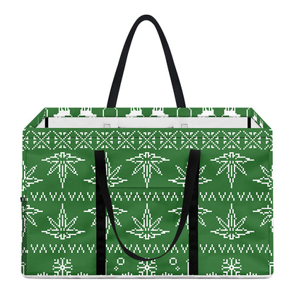 Christmas Pot Leaf Pattern Print Utility Tote Bag