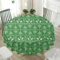 Christmas Pot Leaf Pattern Print Waterproof Round Tablecloth