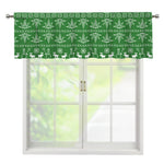 Christmas Pot Leaf Pattern Print Window Valance