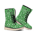 Christmas Pot Leaf Pattern Print Winter Boots