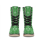 Christmas Pot Leaf Pattern Print Winter Boots