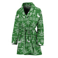 Christmas Pot Leaf Pattern Print Women's Bathrobe