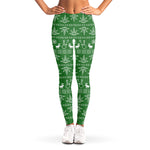Christmas Pot Leaf Pattern Print Women's Leggings
